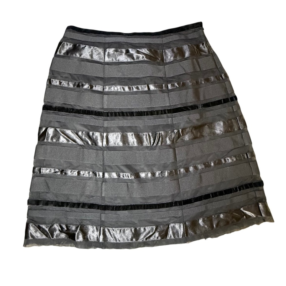 Madison Studio Black Ribbon Skirt‎ Size 10 A-Line Cocktail Party Career